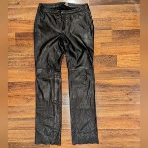 Black Real Genuine Leather Pants
